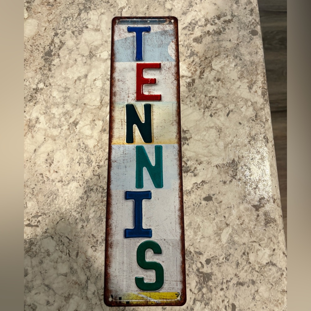 Vintage Sport Street Sign Tennis Wall Decor